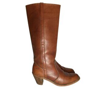 VTG Dexter Brown Leather Knee-High Riding Camp Boots Womens 10N USA
